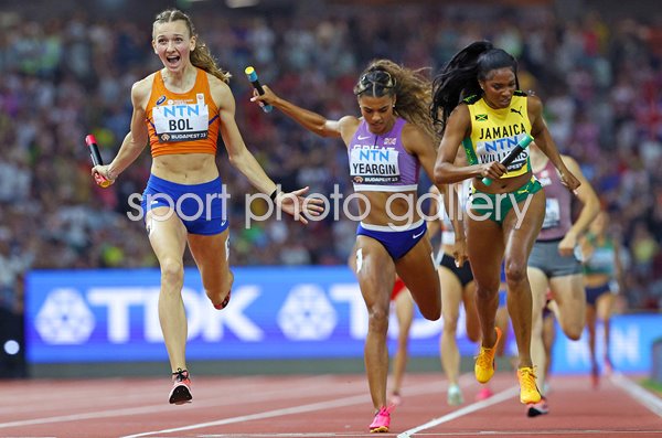 Femke Bol anchors Netherlands to 4x400m Relay Gold World Athletics Budapest 2023
