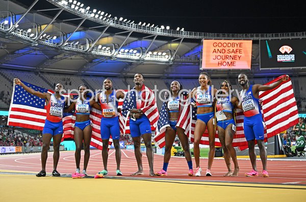 USA Sprint Relay Teams win Gold World Athletics Championships Budapest 2023