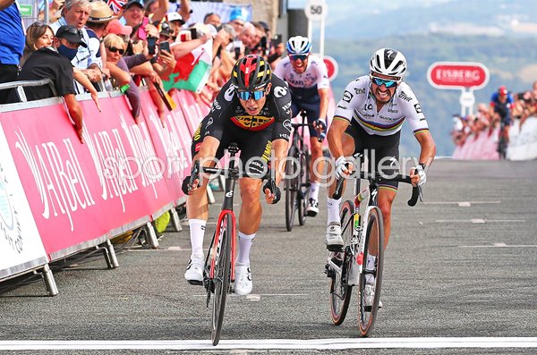 Wout Van Aert Belgium beats Julian Alaphilippe Stage 4 Tour of Britain 2021