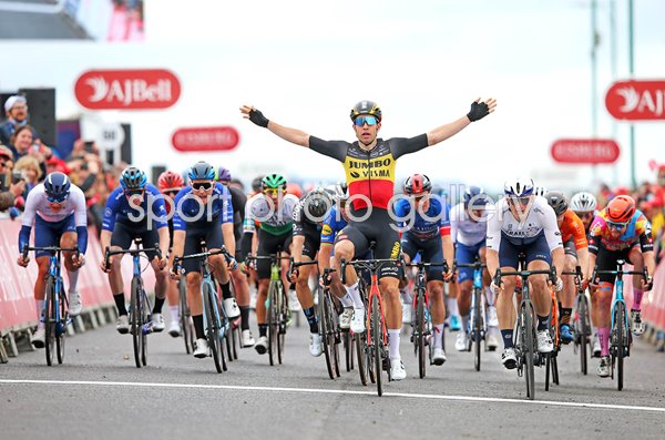 Wout Van Aert Belgium outsprints Mark Cavendish Tour of Britain 2021 