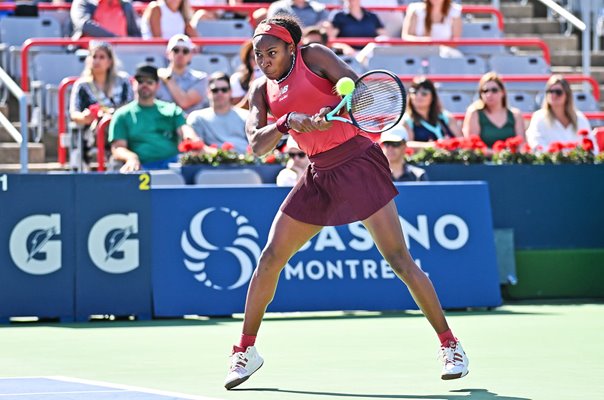 Coco Gauff USA backhand National Bank Open Montreal 2023