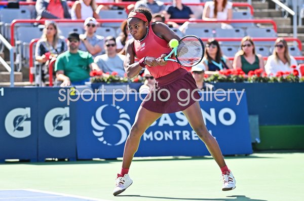 Coco Gauff USA backhand National Bank Open Montreal 2023