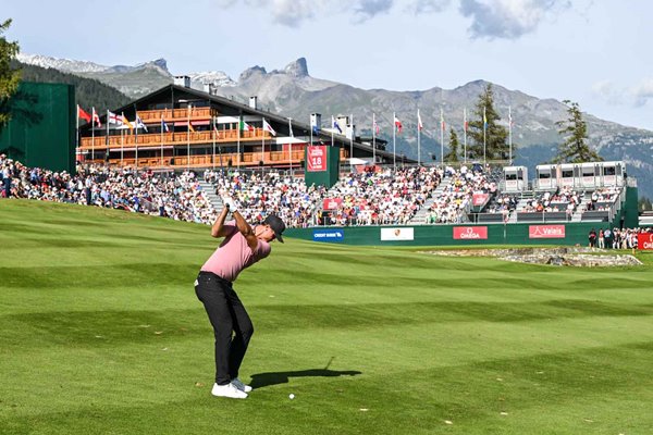 Ludvig Aberg Sweden 18th hole European Masters Crans-sur-Sierre Switzerland 2023