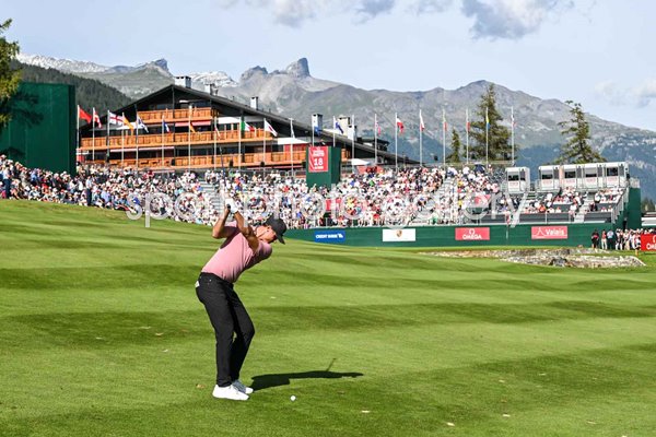 Ludvig Aberg Sweden 18th hole European Masters Crans-sur-Sierre Switzerland 2023