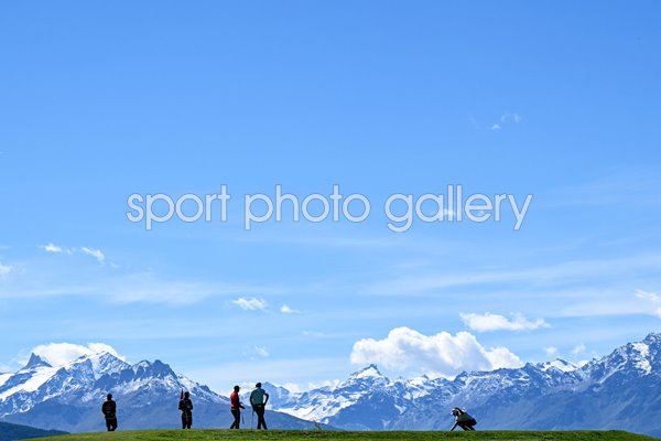 Mountain backdrop Crans-sur-Sierre Golf Club Crans-Montana Switzerland 2023 