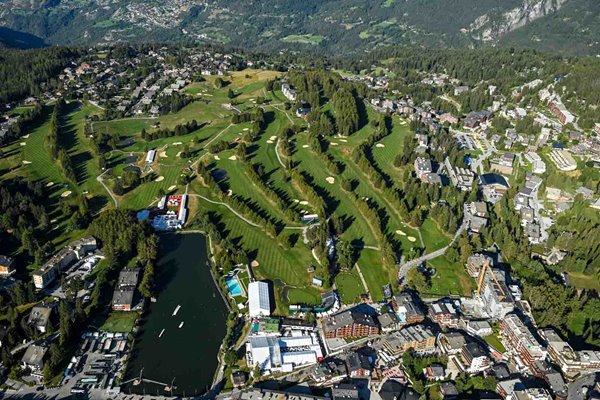 Aerial View Crans-sur-Sierre Golf Club Crans-Montana Switzerland 2023