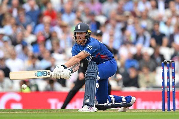 Ben Stokes England reverse sweeps during 182 v New Zealand The Oval 2023