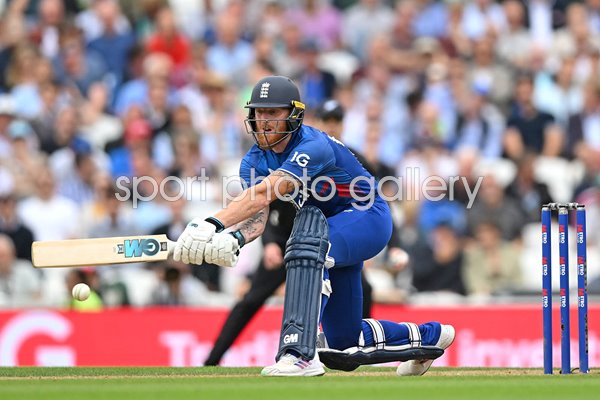 Ben Stokes England reverse sweeps during 182 v New Zealand The Oval 2023