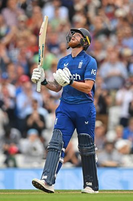 Ben Stokes England celebrates century v New Zealand The Oval 2023