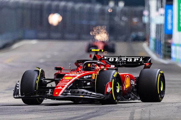 Carlos Sainz Spain & Ferrari wins Singapore F1 Grand Prix 2023