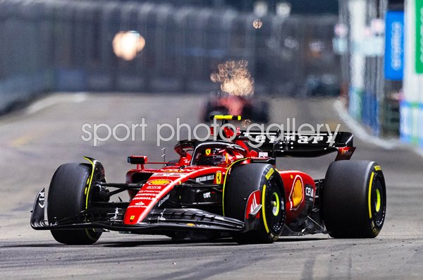 Carlos Sainz Spain & Ferrari wins Singapore F1 Grand Prix 2023