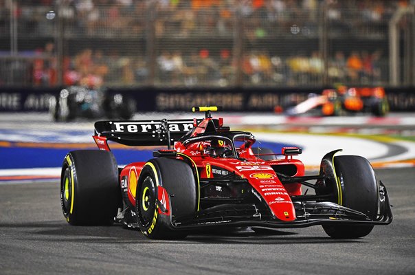 Carlos Sainz Spain driving Ferrari Singapore F1 Grand Prix 2023