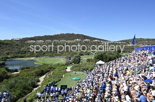 Madelene Sagstrom Europe first hole Solheim Cup Finca Cortesin Golf Club 2023