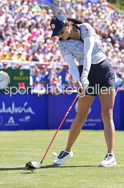 Rose Zhang Team USA drives Solheim Cup Finca Cortesin Golf Club 2023