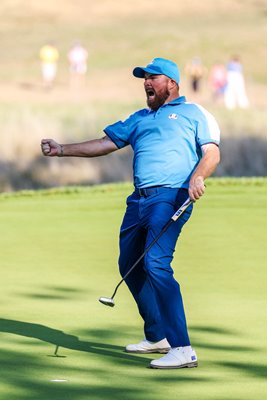 Shane Lowry Team Europe celebrates Day 1 Foursomes Ryder Cup 2023