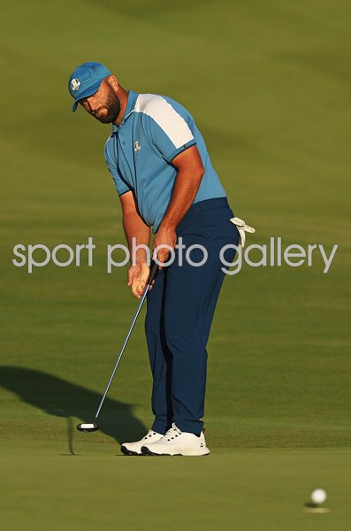 Jon Rahm Europe Eagle putt Afternoon Fourballs Day 1 Ryder Cup Rome 2023