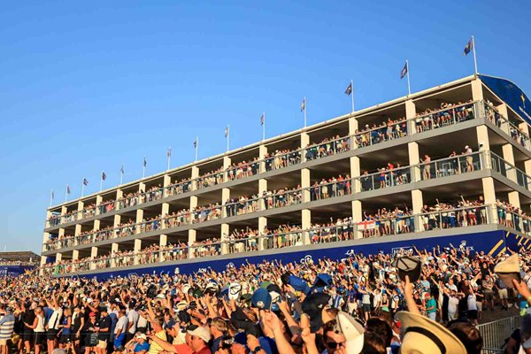 Fans wave their hats to Patrick Cantlay Afternoon Fourballs Day 2 Ryder Cup 2023