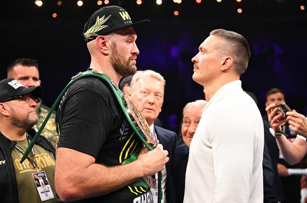 Tyson Fury & Oleksandr Usyk after Francis Ngannou fight Riyadh 2023