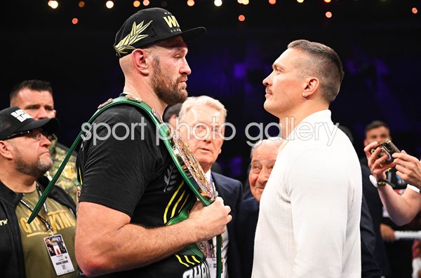 Tyson Fury & Oleksandr Usyk after Francis Ngannou fight Riyadh 2023