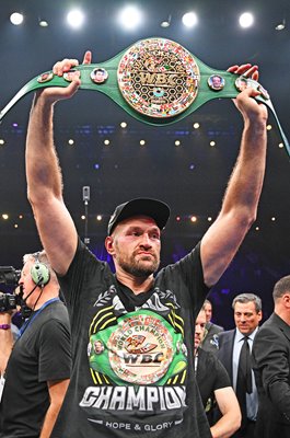 Tyson Fury vWBC Heavyweight belt after win v Francis Ngannou Riyadh 2023