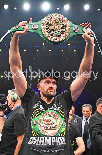 Tyson Fury vWBC Heavyweight belt after win v Francis Ngannou Riyadh 2023