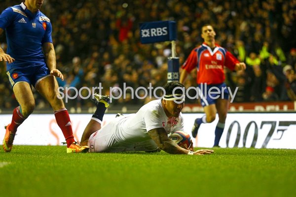 Manu Tuilagi scores England v France Twickenham 2013