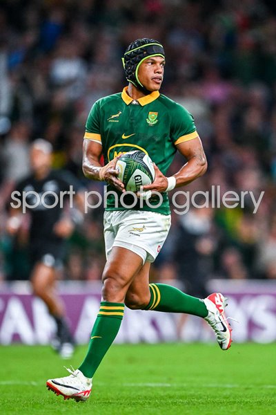 Kurt-Lee Arendse South Africa scores v New Zealand Twickenham 2023