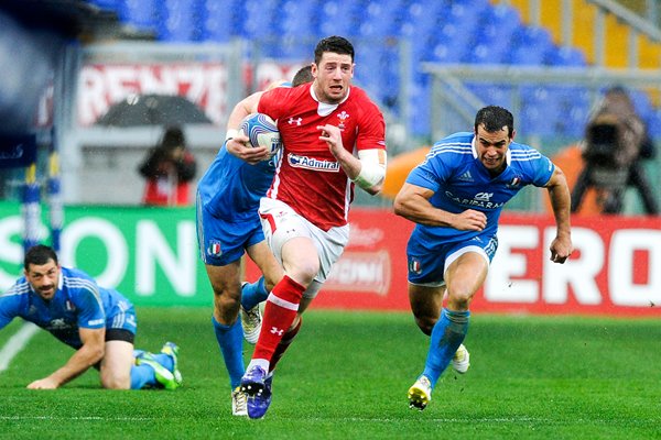 Alex Cuthbert Wales v Italy Six Nations Rome 2013