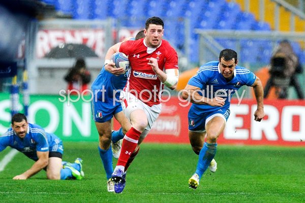 Alex Cuthbert Wales v Italy Six Nations Rome 2013
