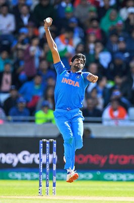 Jasprit Bumrah India bowls v Pakistan Champions Trophy Edgbaston 2017