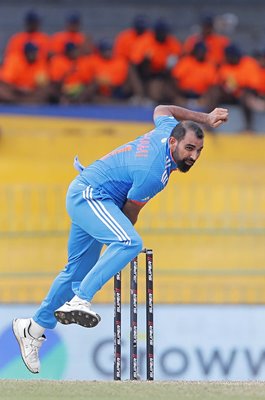Mohammed Shami India bowls v Bangladesh Asia Cup Colombo 2023