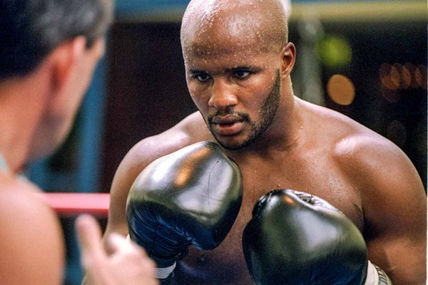 Michael Moorer trains for fight v George Foreman 1994