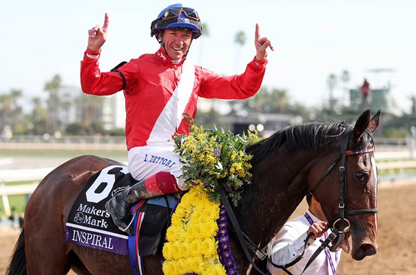 Frankie Dettori riding Inspiral win Breeders' Cup California 2023