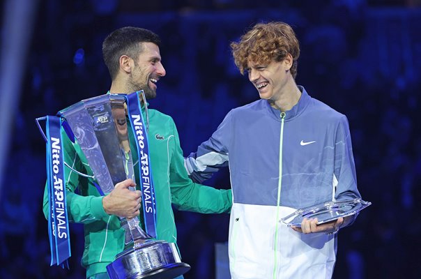 Novak Djokovic Serbia & Jannik Sinner Italy ATP Finals Turin 2023