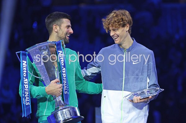 Novak Djokovic Serbia & Jannik Sinner Italy ATP Finals Turin 2023