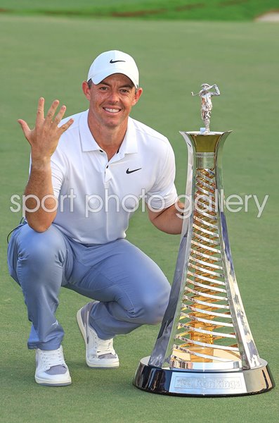 Rory McIlroy Northern Ireland celebrates 5th Race to Dubai Title 2023