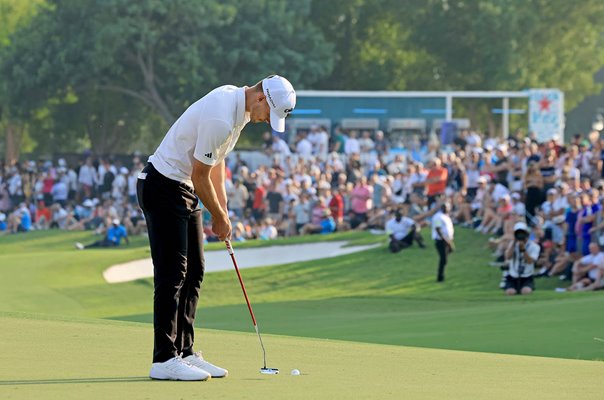 Nicolai Hojgaard Denmark winning putt DP World Tour Championship Dubai 2023