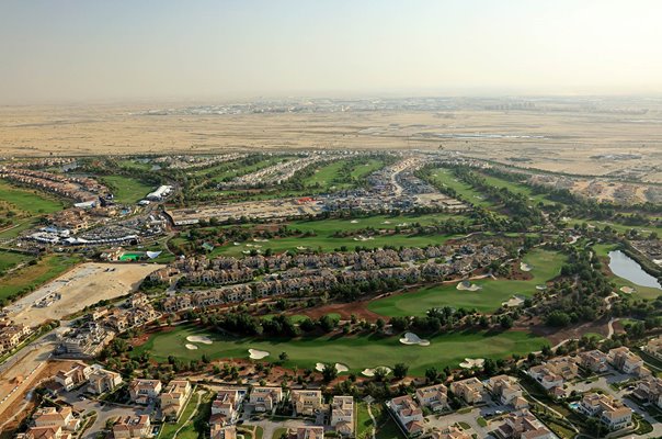 Aerial View Earth Course Jumeirah Golf Estates Dubai