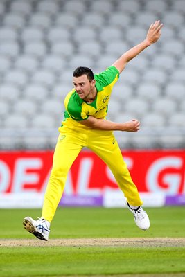 Josh Hazlewood Australia bowls v England ODI Old Trafford 2020