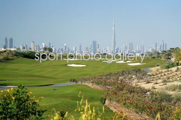 Par 4 5th hole Dubai Hills Golf Club Dubai UAE