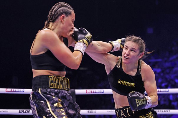 Katie Taylor lands punch v Chantelle Cameron Rematch Dublin 2023