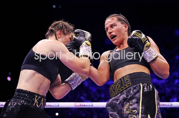 Chantelle Cameron lands punch v Katie Taylor Rematch Dublin 2023