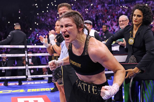 Katie Taylor Ireland celebrates World Super Lightweight Fight Dublin 2023