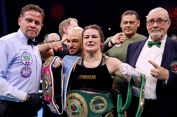 Katie Taylor Ireland celebrates World Super Lightweight Belts Dublin 2023