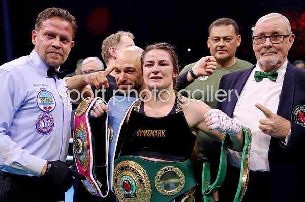 Katie Taylor Ireland celebrates World Super Lightweight Belts Dublin 2023