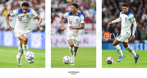 Jude Bellingham England Action Triple Collage 2023