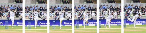 Jasprit Bumrah India Test Bowling action sequence collage