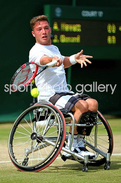 Alfie Hewett Great Britain plays a forehand Wimbledon Tennis 2016