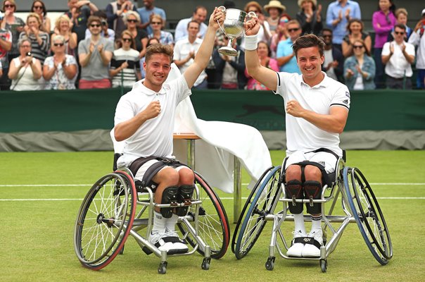 Gordon Reid & Alfie Hewett Great Britain Wheelchair Doubles winners Wimbledon 2016