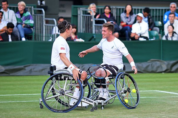 Gordon Reid & Alfie Hewett Great Britain celebrate Wheelchair Doubles Wimbledon 2017  
